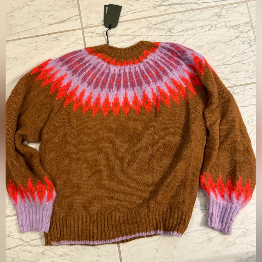 ALLSAINTS Falka Fairisle Sweater in Cami Multi - L - Picture 6 of 7